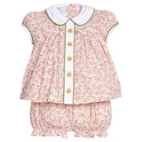 Little English Ruffled Sally Bloomer Set- Pumpkins