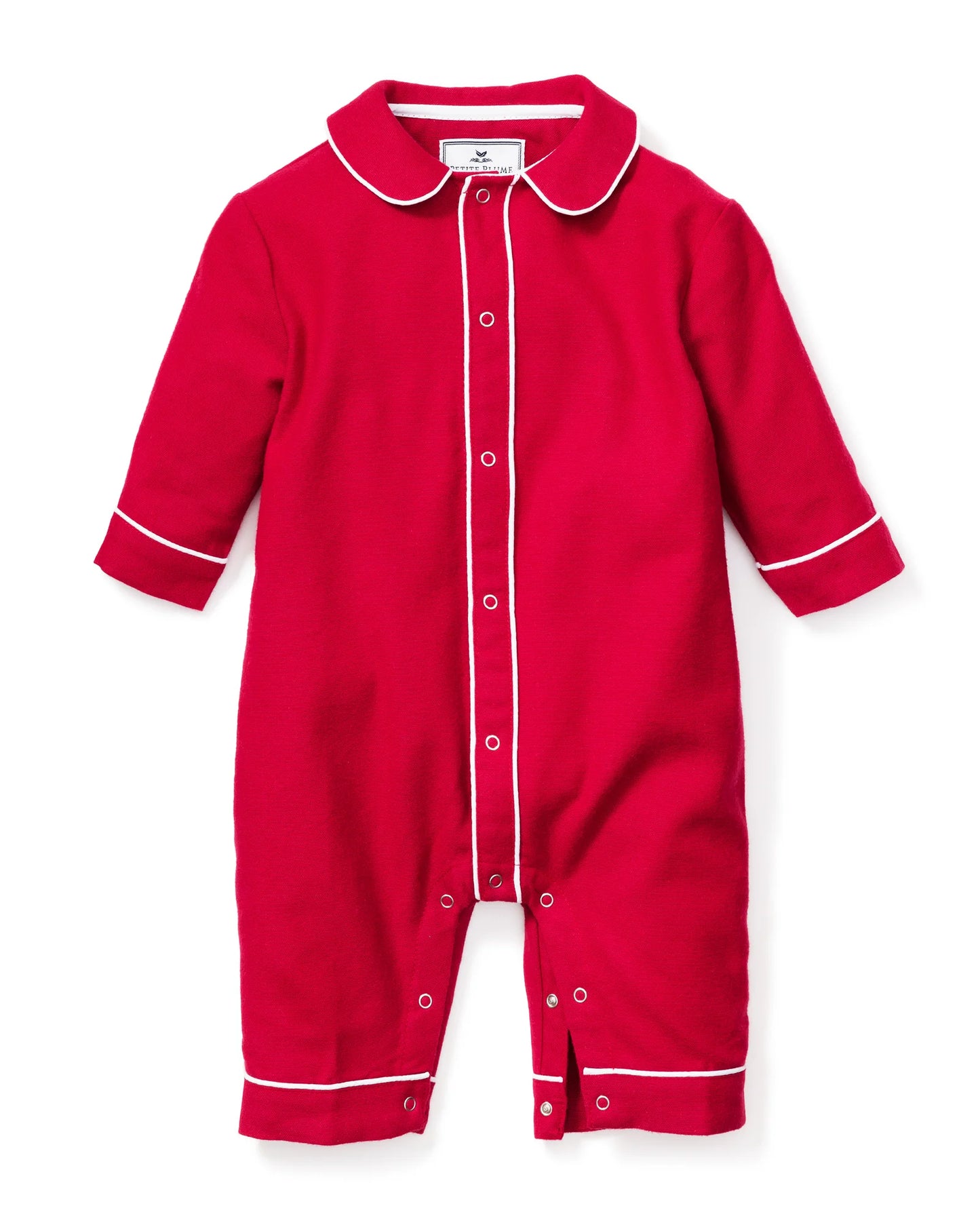 Petite Plume Red Flannel Cambridge Romper