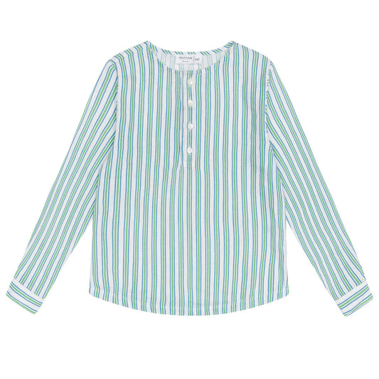 Minnow Tamarin Stripe Linen Henley