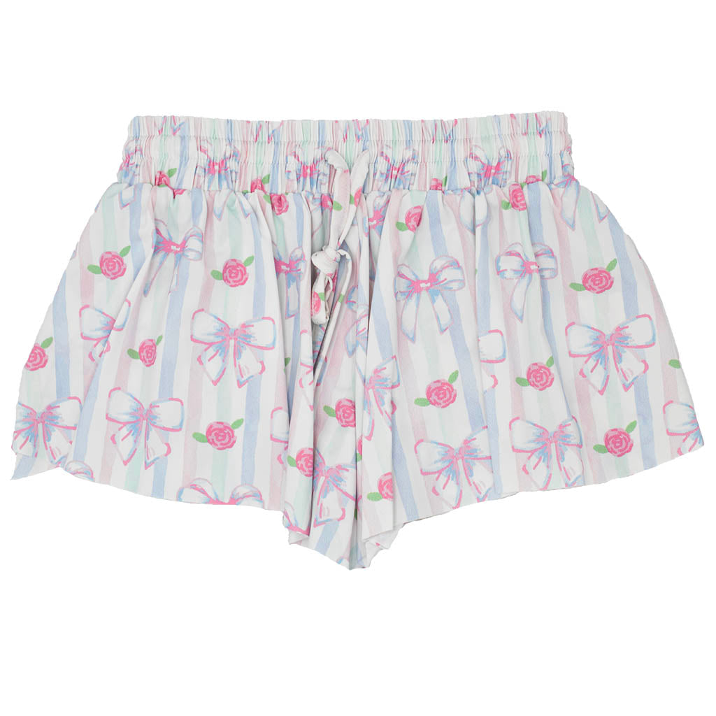 Azarhia Butterfly Water Color Bows Flowy Shorts