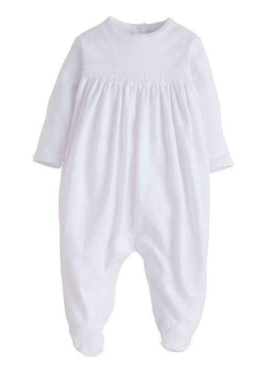 Little English Welcome Home Layette Footie - White