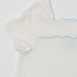 Girls Dress- White with Light Blue