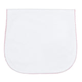 Nellapima White Bubble Baby Burp Cloth - Pink Picot Trim