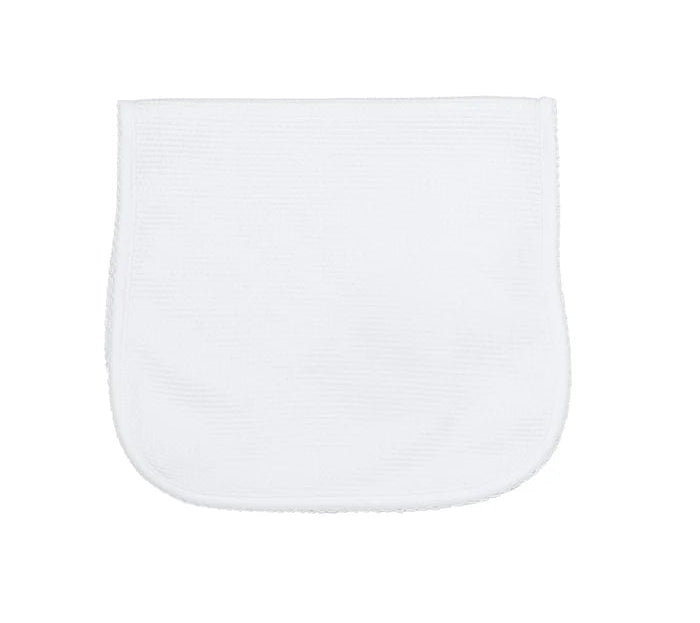 Nellapima White Bubble Baby Burp Cloth - White Picot Trim