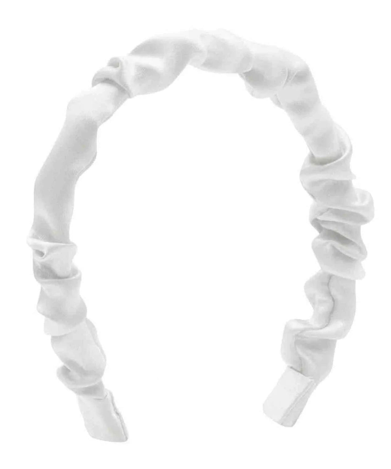 Wee Ones Ruffle Satin Headband- White