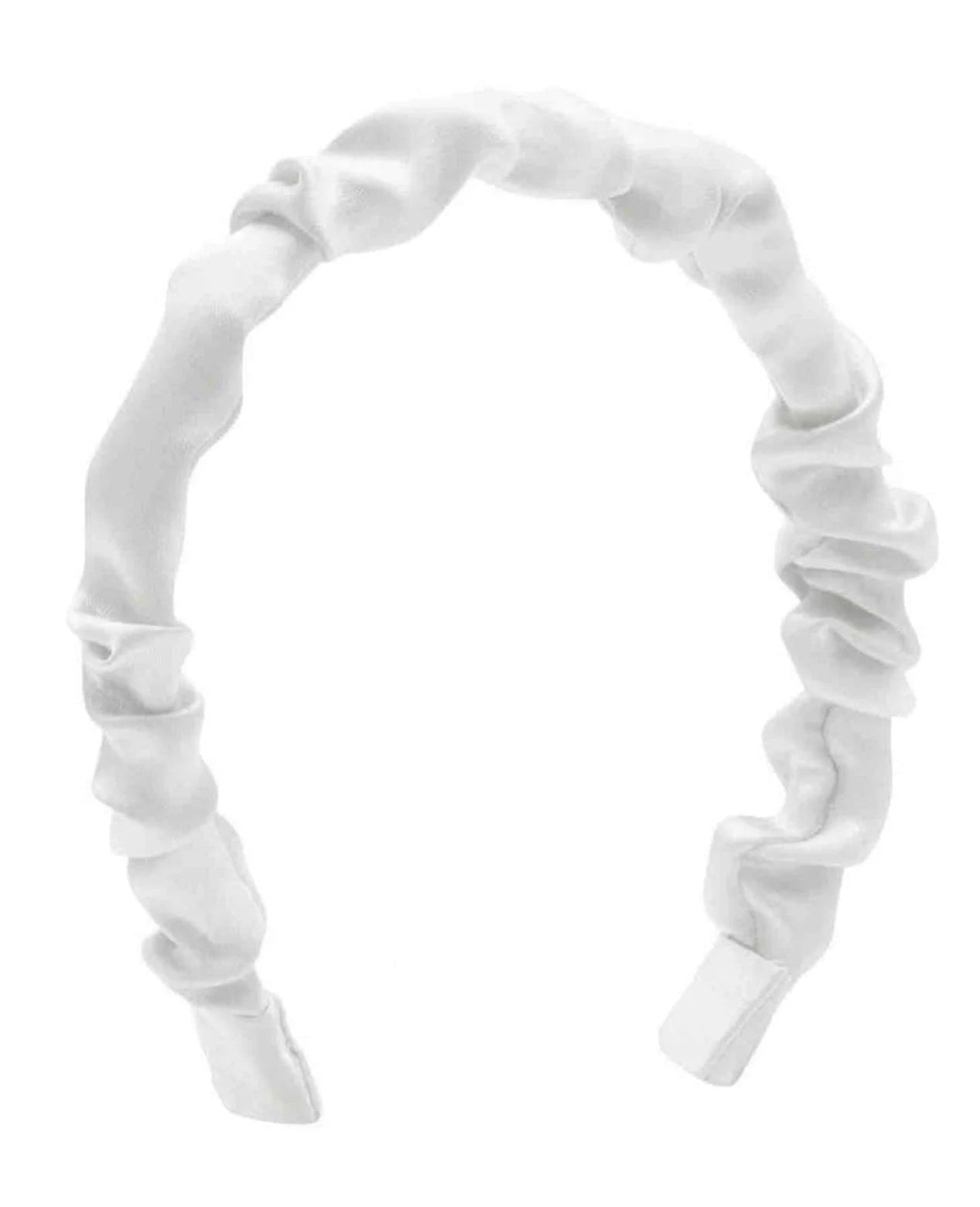 Wee Ones Ruffle Satin Headband- White