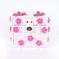 Jenna Lee Daisy Bag- White With Hot Pink Daisies