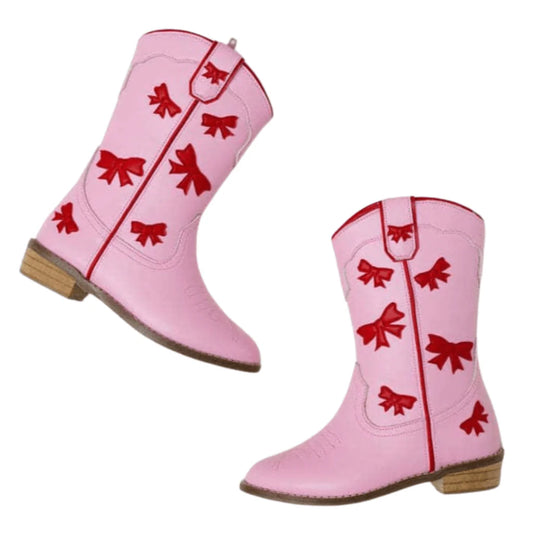 Wild + Rae Cowgirl Red and Pink Bow Boots