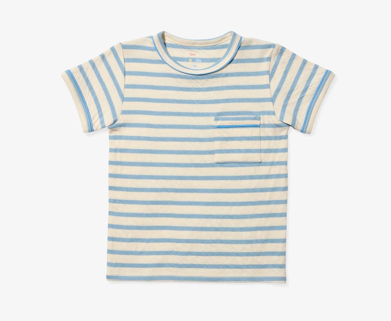 Oso & Me Willie T-Shirt- Dusty Blue Stripe