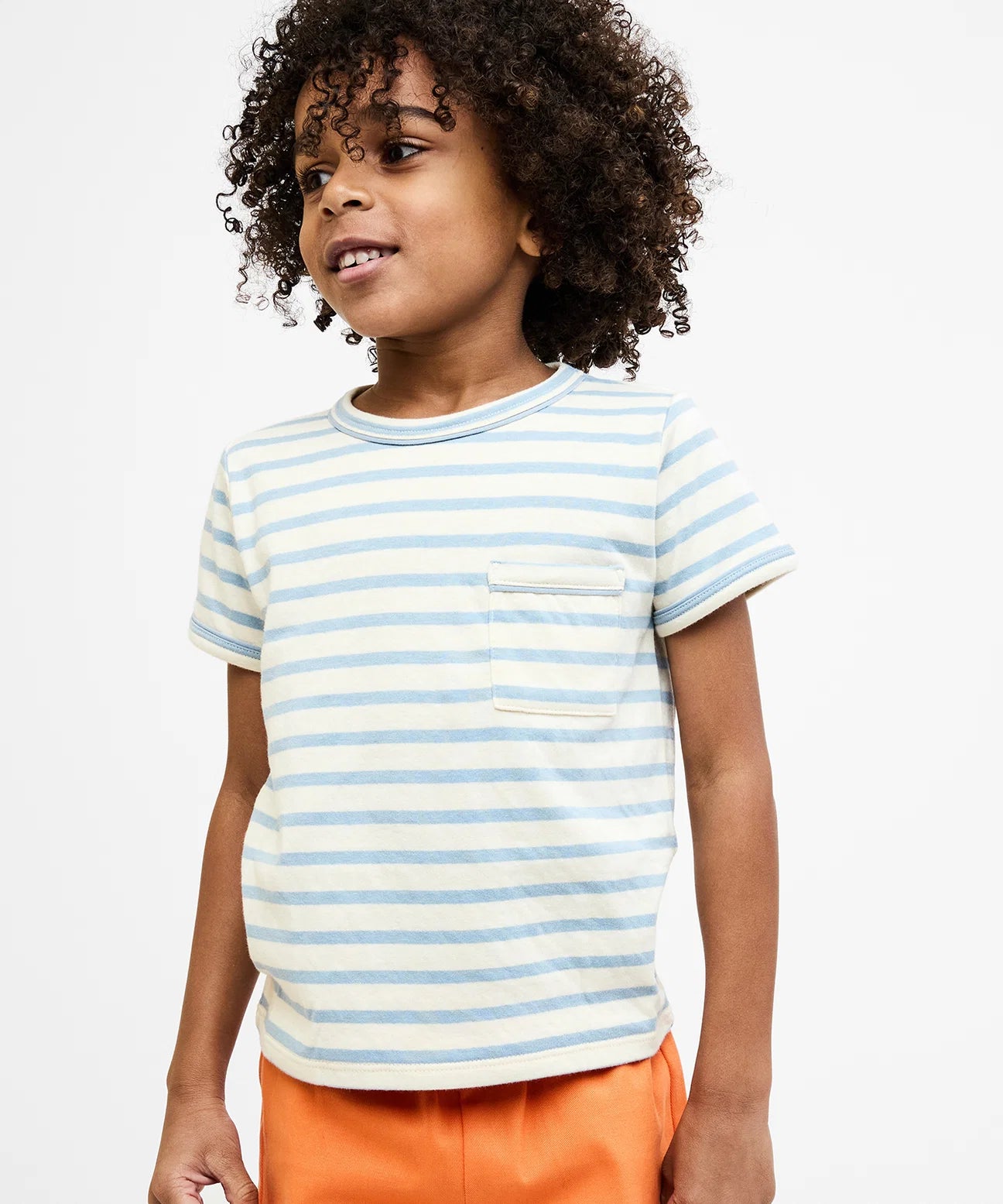 Oso & Me Willie T-Shirt- Dusty Blue Stripe