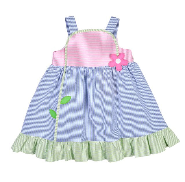 Florence Eiseman Seersucker Dress With Flower