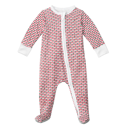 Joy Street Kids Christmas Tree Stripe Zip Baby Onesie