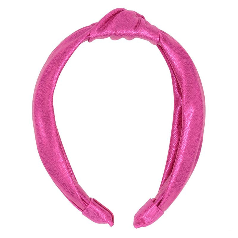 Azarhia Top Knot Headband - Hot Pink Shimmer