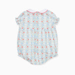 La CoquetaIvory Rose Stripe Xana Baby Girl Romper