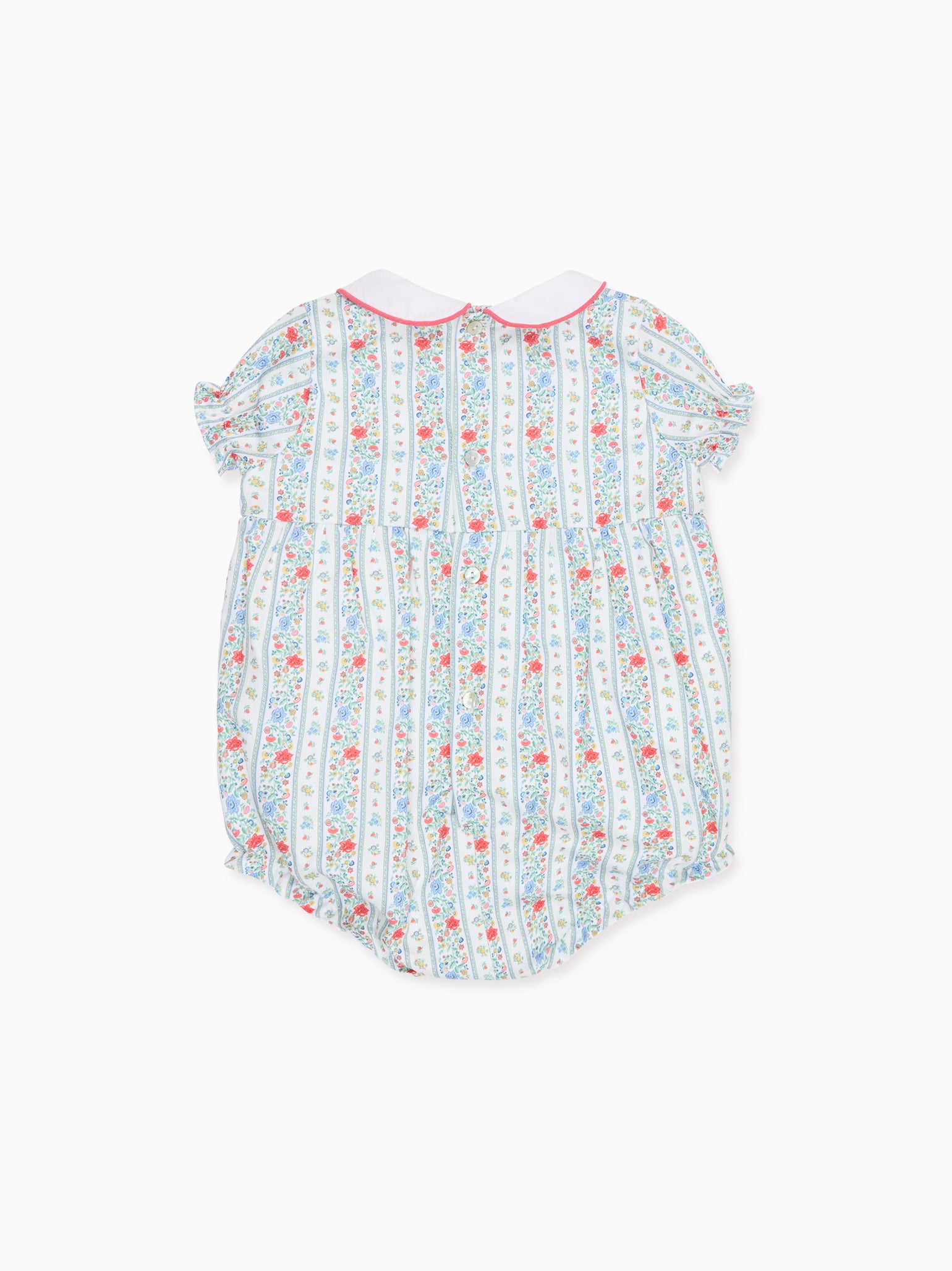 La CoquetaIvory Rose Stripe Xana Baby Girl Romper