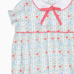 La CoquetaIvory Rose Stripe Xana Baby Girl Romper