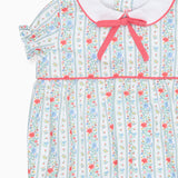 La CoquetaIvory Rose Stripe Xana Baby Girl Romper