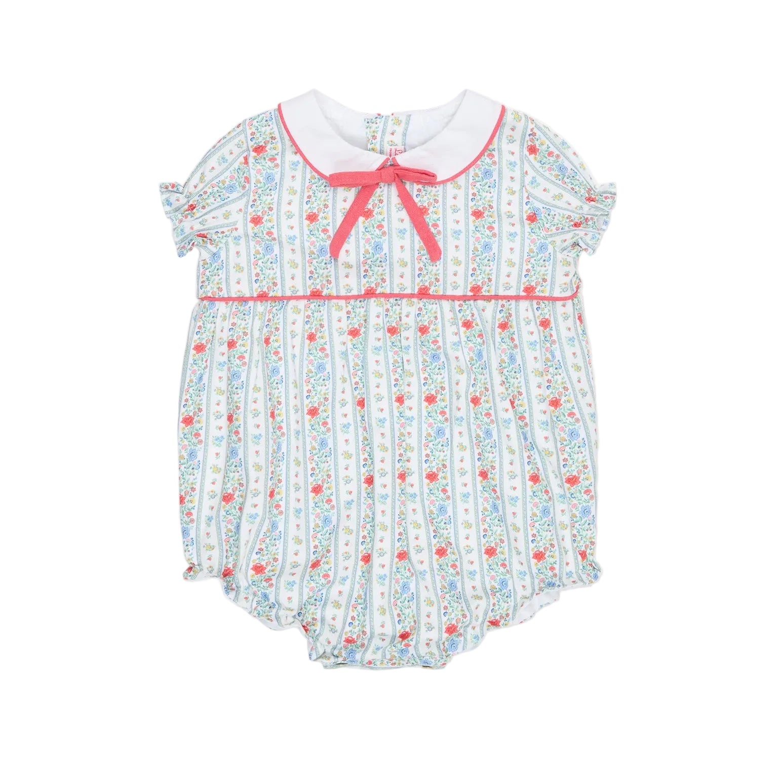 La Coqueta Ivory Rose Stripe Xana Baby Girl Romper