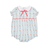 La Coqueta Ivory Rose Stripe Xana Baby Girl Romper