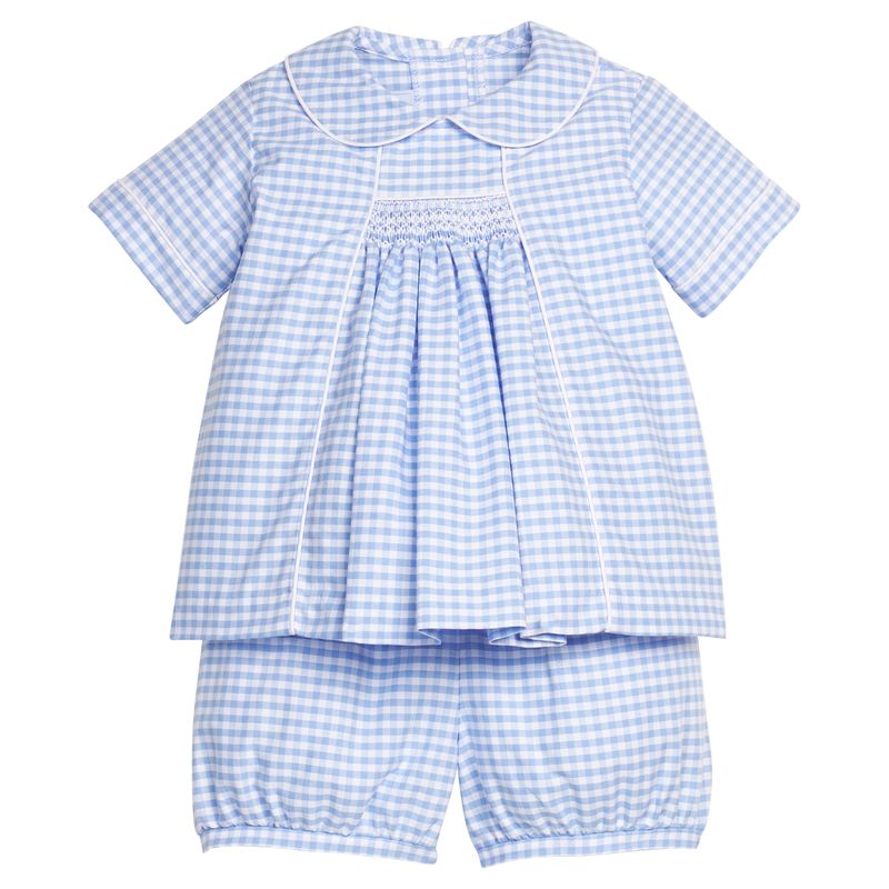 Little English Chest Smocked Short Set- Mayfair Gingham