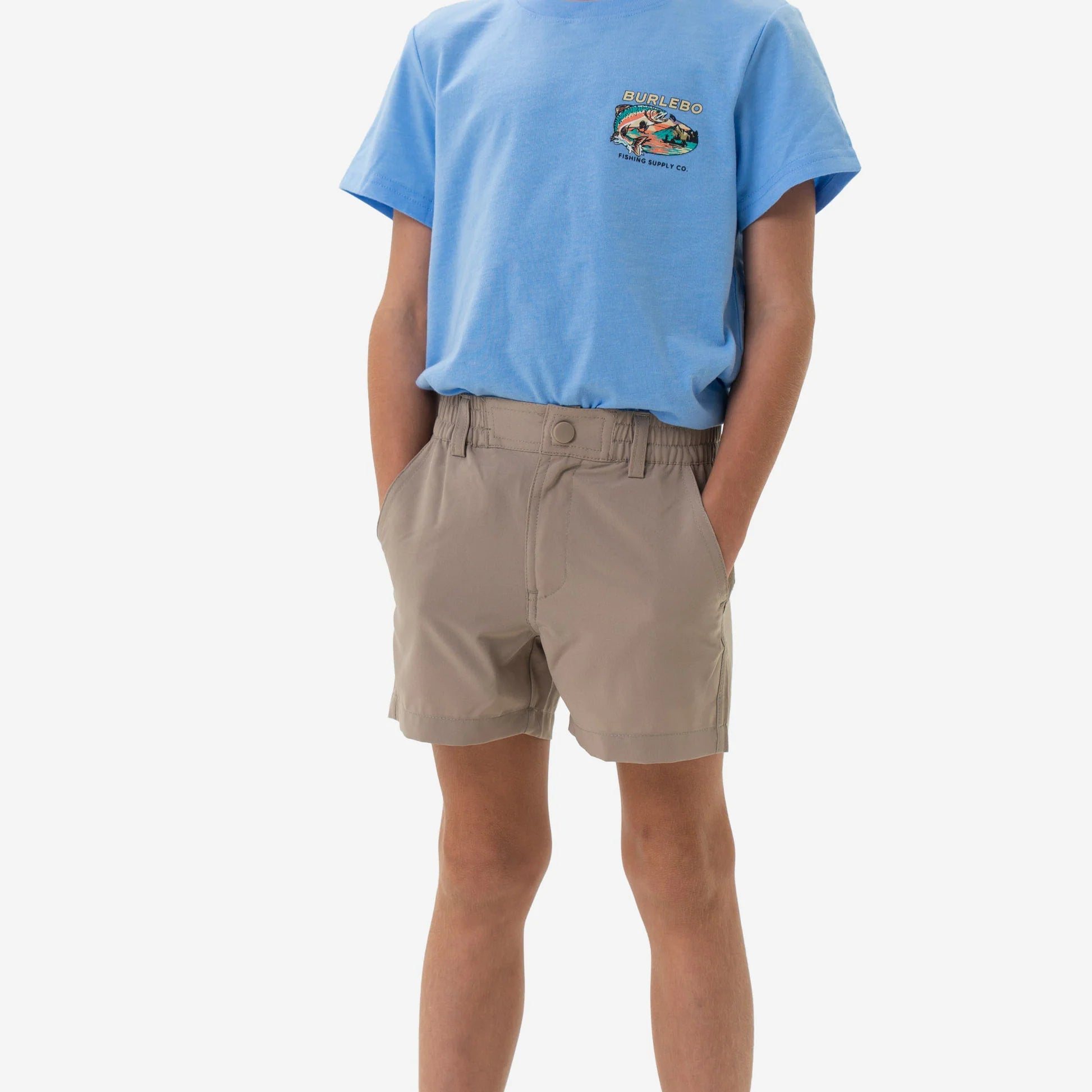 Burlebo Youth Everyday Short- Cobblestone Khaki With Duck Hunt Pocket