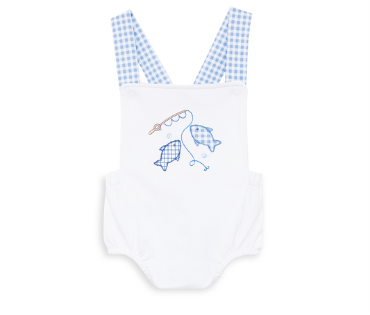 Magnolia Baby Gone Fishing Applique Criss Cross Bubble