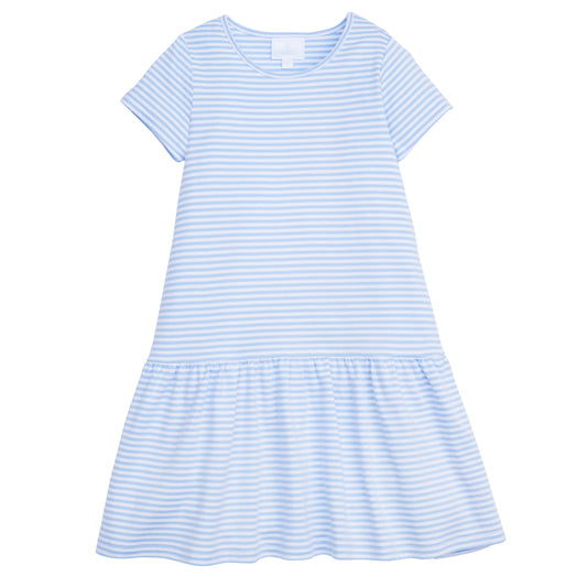 Little English Chanel T Shirt Dress- Light Blue Stripe