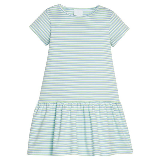 Little English Kari T Shirt Dress- Greenview Stripe