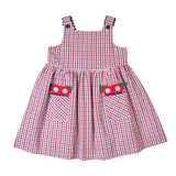 Plaid Seersucker Dress With Flowers