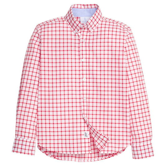 Little English Button Down Shirt - Red Windowpane