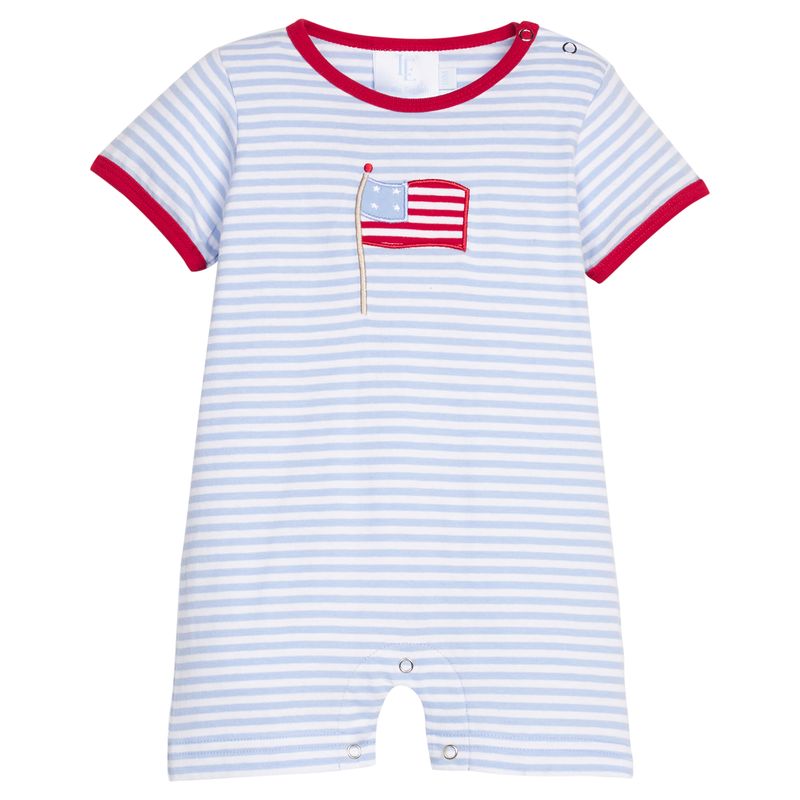 Little English Applique Romper- Flag