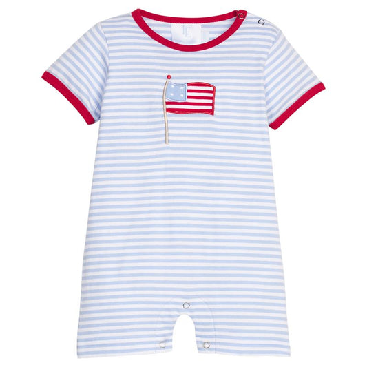 Little English Applique Romper- Flag