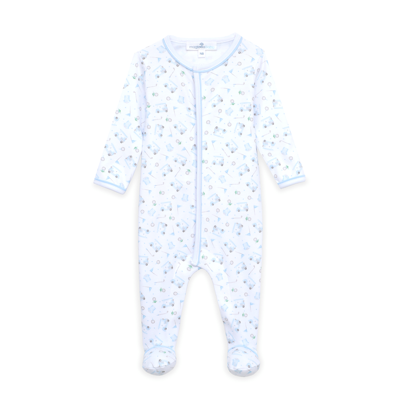Magnolia Baby Little Golfer Footie- Light Blue