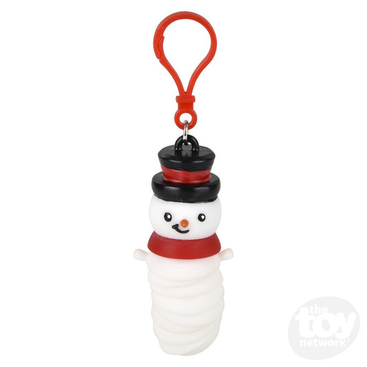 3.5" Wiggle Fidget Snowman Backpack Clip