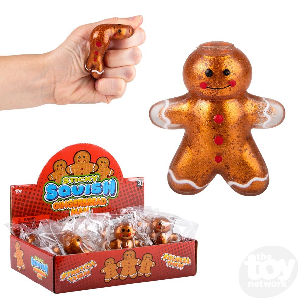 The Toy Network Squish Sticky Gingerbread Man