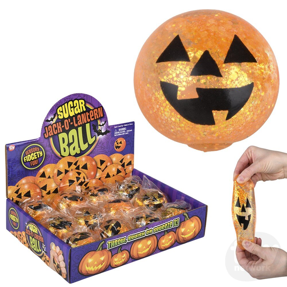 2.4" Jack-O-Lantern Squeezy Sugar Ball