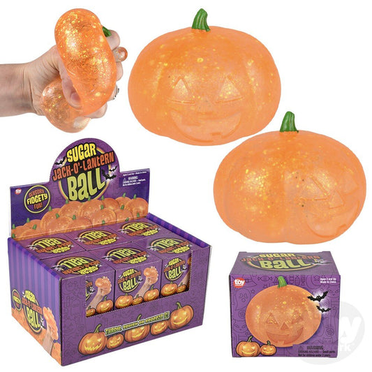 The Toy Network 3" Jack-O-Lantern Squeezy Sugar Ball