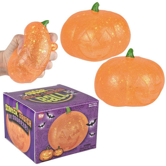 The Toy Network 3.75" Jack-O-Lantern Squeezy Sugar Ball