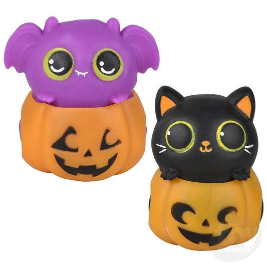 3.5" Squeezy Bead Animal Jack-O-Lantern