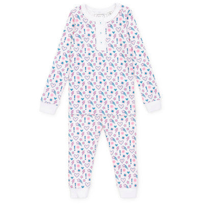 Lila and Hayes Alden Girls' Pima Cotton Pajama Pant Set - Cosmic Crush