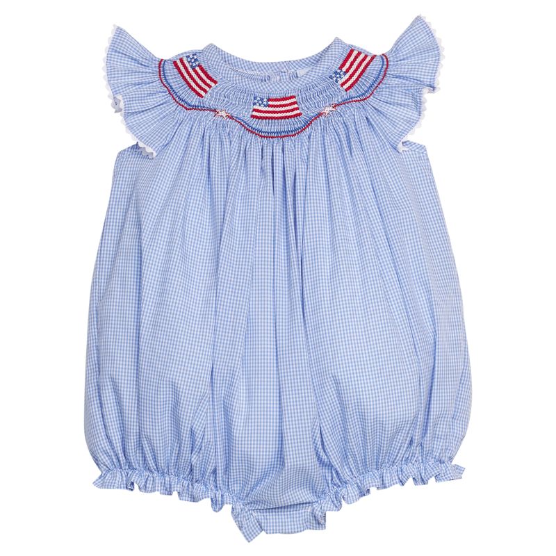 Little English Smocked Bishop Bubble- Flags