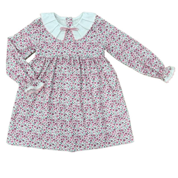 Pink Floral Corduroy Dress