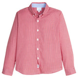 Little English Button Down Shirt - Red Mini Gingham