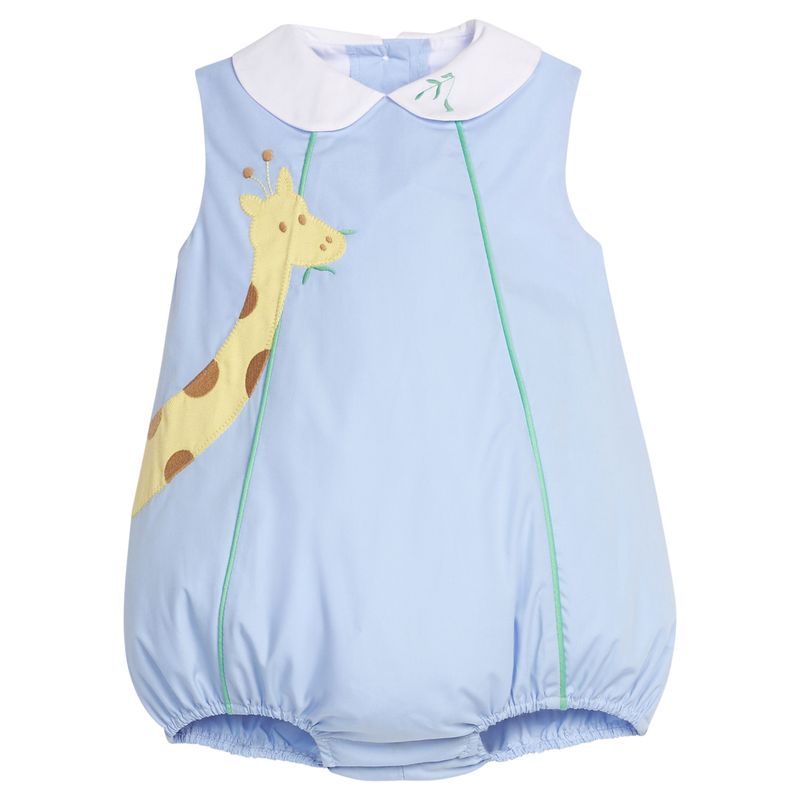 Little English Apron Bubble- Blue Giraffe