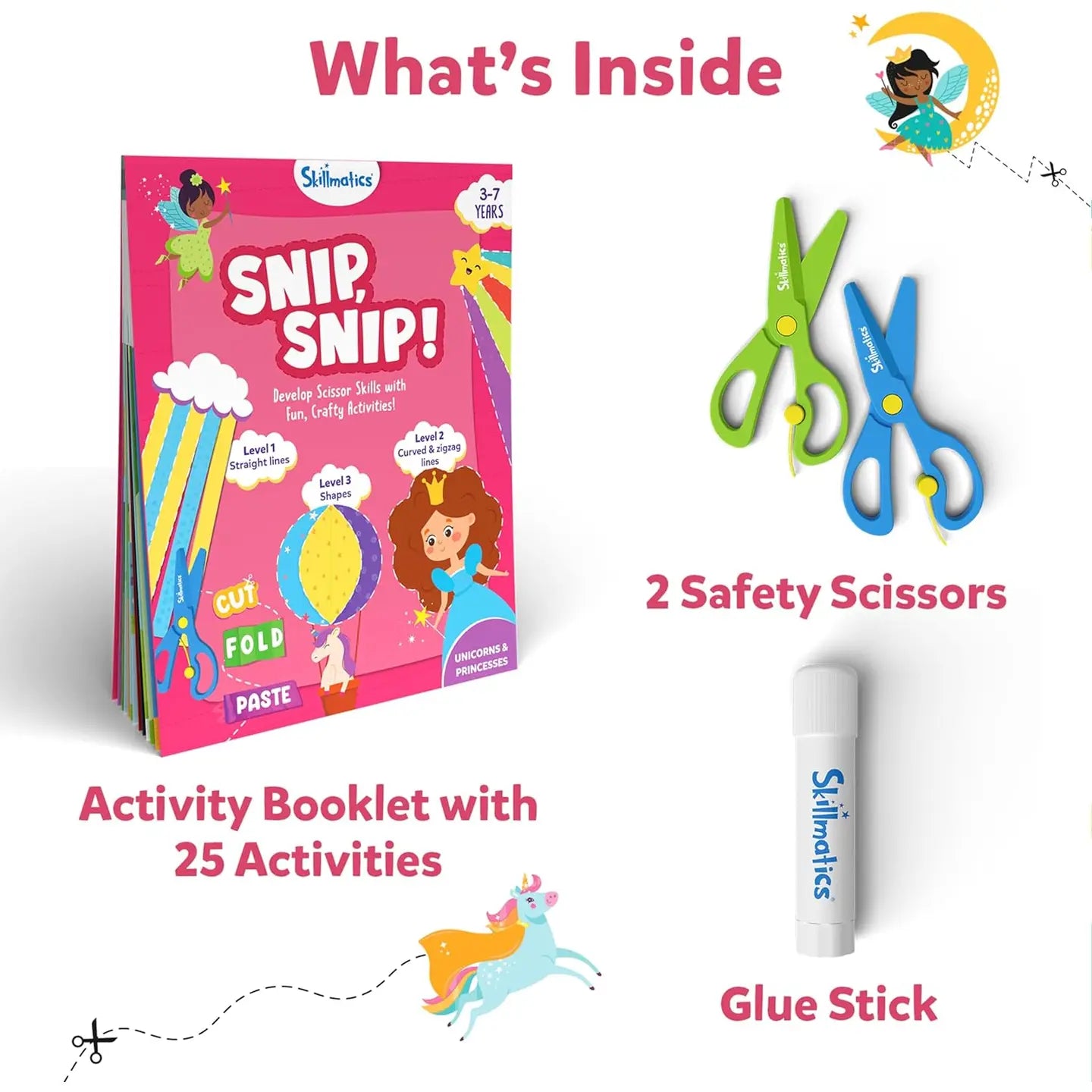 Skillmatics Snip Snip- Unicorn and Princess Craft Kit