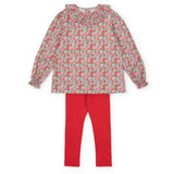 Lila and Hayes Emma Set Girls' Legging Set - Floral Noel