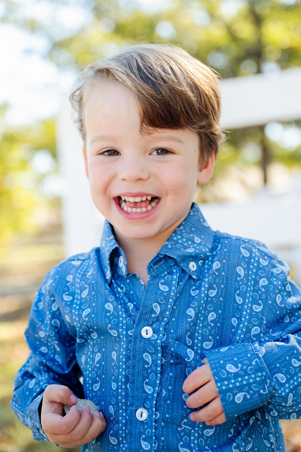 The Blue Bandana Print Pima Harold Romper combines adorable style with premium comfort, making it a must-have for your baby’s wardrobe.