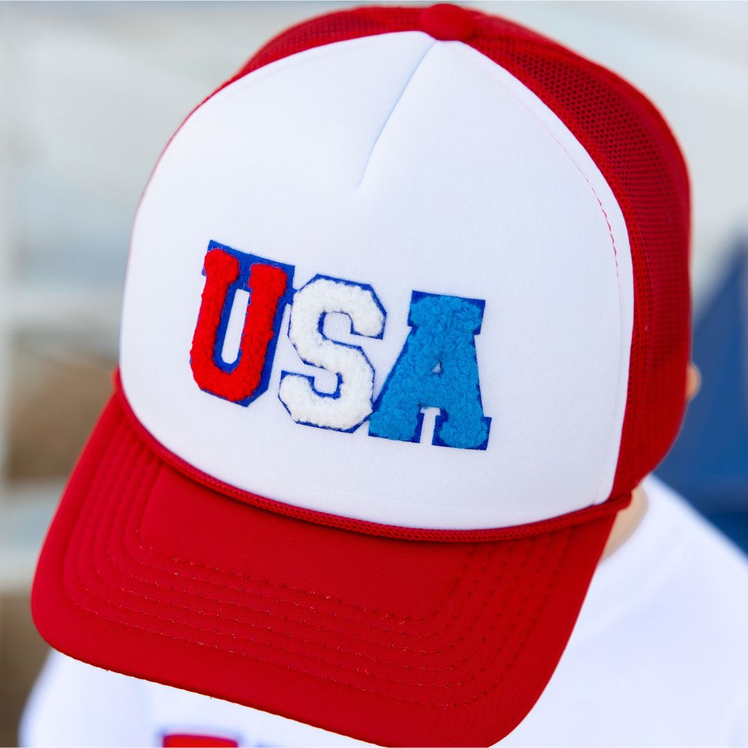 Sweet Wink USA Patch Trucker Hat - Red/White