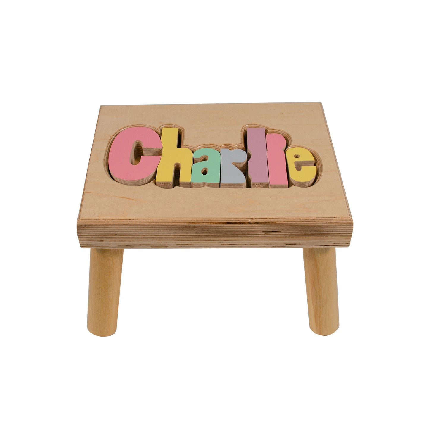 Name Stool - Pastel Color Letters