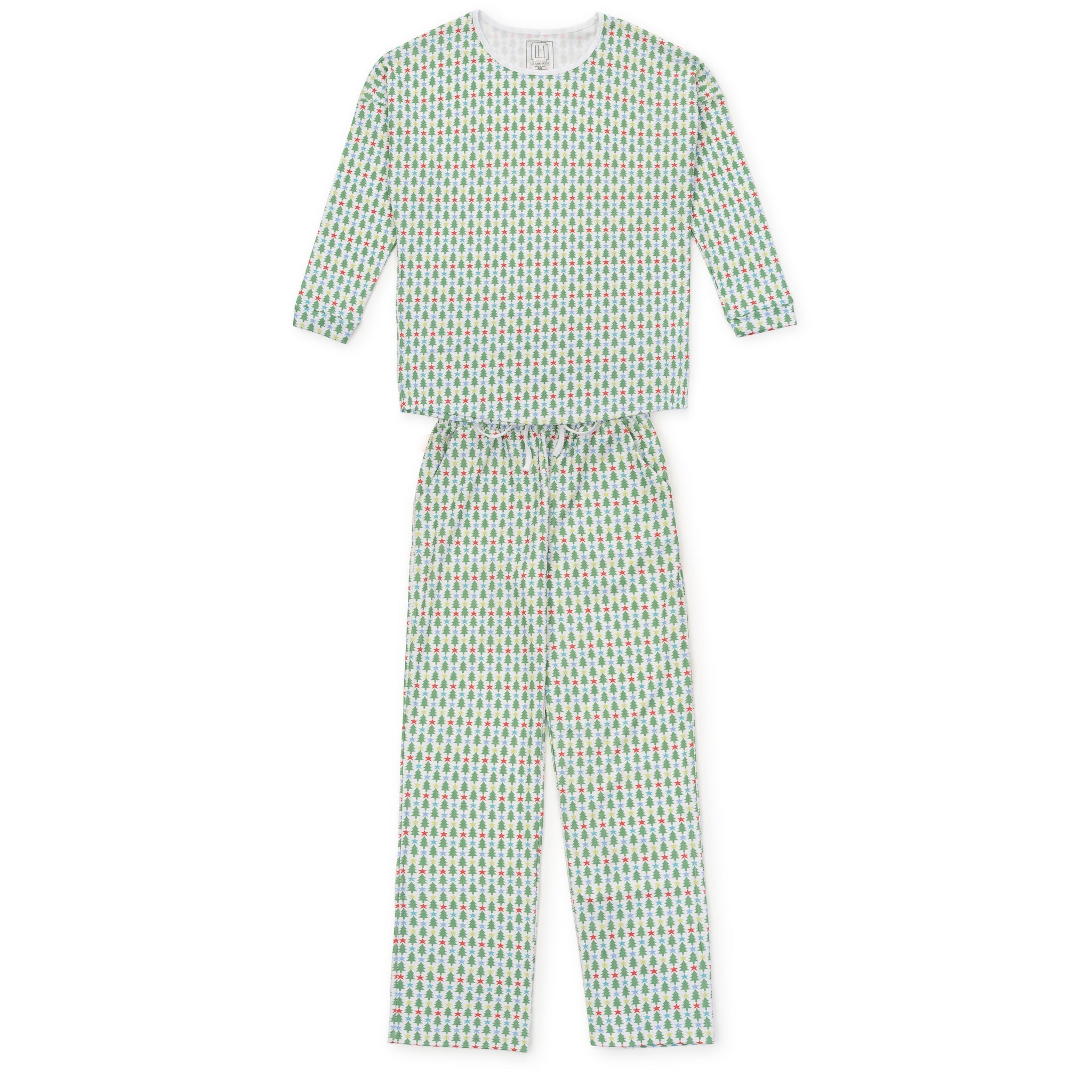 Lila and Hayes Audrey Women's Longsleeve Top Pant Set - Tree Topper Stars